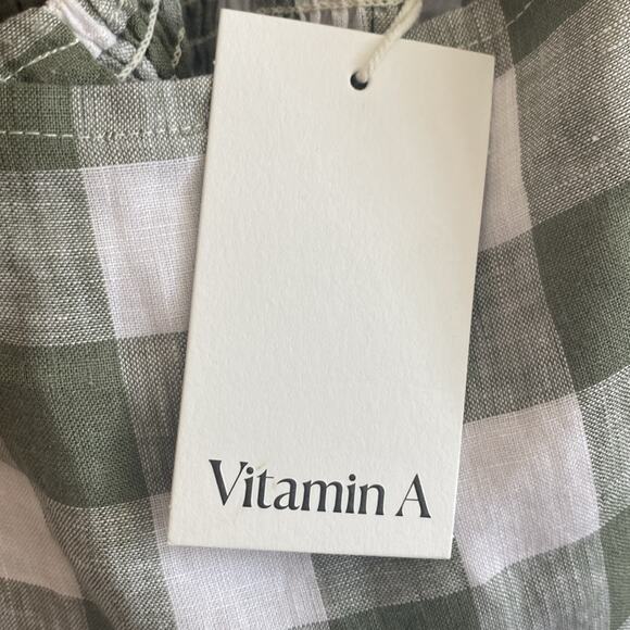 NWT Vitamin A size Medium Canyon line and checkered tied crisscross midi dress - Picture 5 of 7